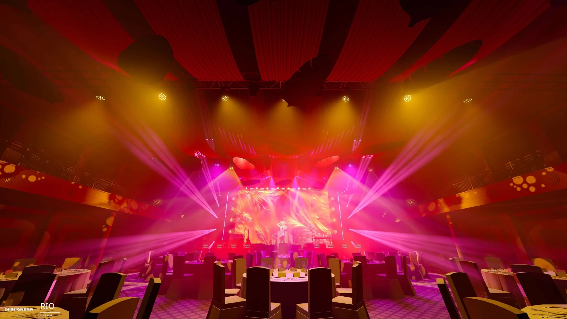 РИО / Сценография гала-ужина — визуализация